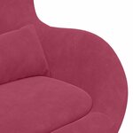 vidaXL Chaise Œuf avec Pouf Bordeaux 63 x 73 x 90 cm Velours