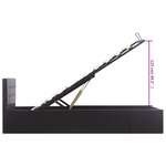 vidaXL Cadre de lit à rangement hydraulique Noir Similicuir 90x200 cm