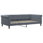 vidaXL Lit de jour et gigogne et matelas gris foncé 100x200 cm velours