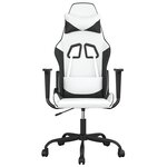 vidaXL Chaise de jeu Blanc et noir Similicuir