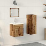 vidaXL Set de Meubles pour Salle de Bain avec porte 3 Pièces Bois Ancien