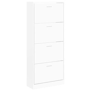 vidaXL Armoire à chaussures Blanc 63x24x147 cm Bois d'ingénierie
