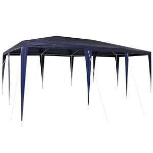 vidaXL Tente de fête Bleu 600 x 400 x 266 cm Polyéthylène et acier