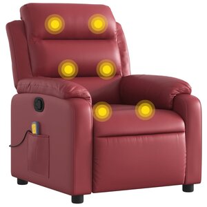 vidaXL Fauteuil de massage inclinable Rouge bordeaux Similicuir