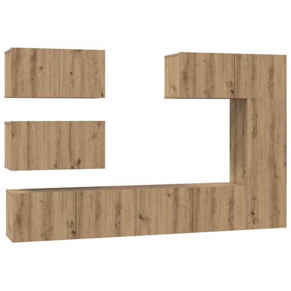 vidaXL Ensemble meuble TV 6 Pièces chêne artisanal 30 5 x 30 x 90 cm