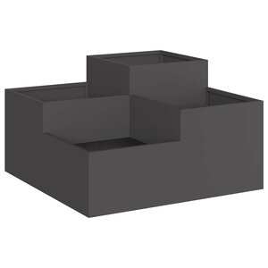 vidaXL Cache-pot de jardin Noir 80 x 80 x 48 cm Acier
