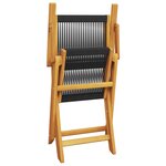 vidaXL Chaises de jardin pliantes lot de 8 noir bois d'acacia massif
