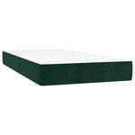 vidaXL Sommier à lattes de lit et matelas et LED Vert foncé 90x200 cm