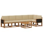 vidaXL Ensemble de canapés d'extérieur 7 pc Naturel et Beige Polyester