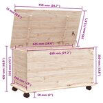 vidaXL Coffre de rangement à roulettes ALTA 73x39 5x43 cm bois de pin