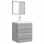 vidaXL Armoire de salle de bain avec miroir Sonoma gris 41x38 5x48 cm