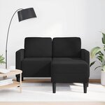 vidaXL Canapé 2 places avec méridienne en L Noir 125 cm Velours