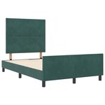 Cadre de lit vidaXL Vert foncé 120x190 cm en Velours