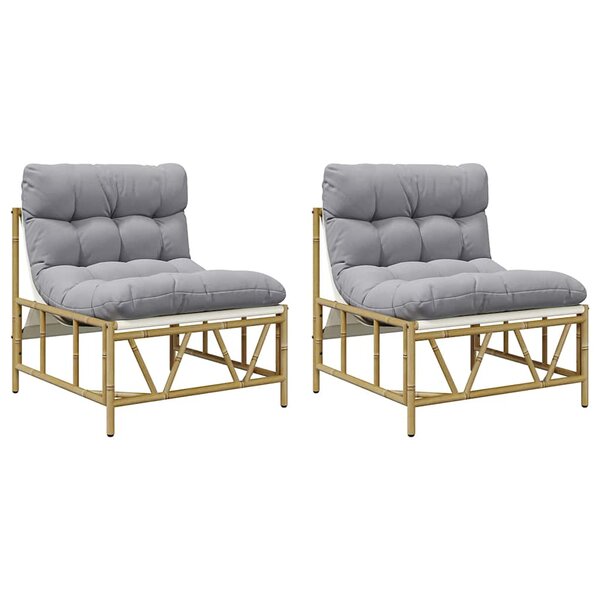vidaXL Sièges extérieurs 2 pc Gris clair Acier
