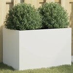 vidaXL Jardinière blanc 62x40x39 cm acier laminé à froid
