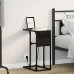 vidaXL Table de chevet Chêne noir 41.5 x 26 x 60.5 cm