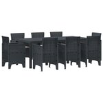 vidaXL Ensemble de salle à manger de jardin 9 Pièces Anthracite