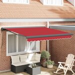 vidaXL Auvent Rétractable Rouge 300 x 250 cm Tissu  Métal