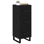 vidaXL Buffet Chêne noir 34 5 x 34 x 90 cm Bois d'ingénierie et fer