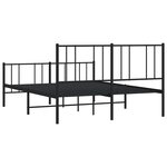 vidaXL Cadre de lit métal sans matelas avec pied de lit noir 160x200cm