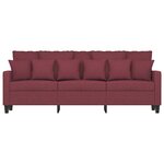 vidaXL Canapé à 3 places Rouge bordeaux 180 cm Tissu