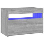 vidaXL Meuble TV avec lumières LED Sonoma gris 60x35x40 cm