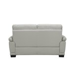 Canapé 2 places - Cuir de vachette et simili gris clair - NEWTON