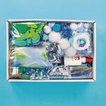 Mega boîte de bricolage Space 1.000 pces  tons blanc / bleu / vert  boîte