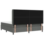 lit box spring vidaXL avec matelas et LED gris foncé 200x200 cm en tissu