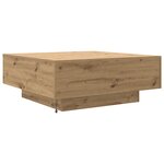 Table basse vidaXL avec lumières LED Chêne artisan 80x80x31 cm