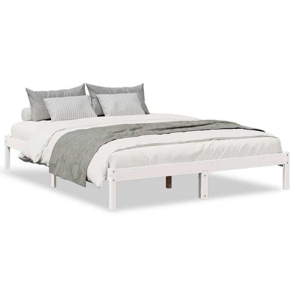 vidaXL Cadre de lit extra long sans matelas 140x220 cm bois massif pin