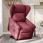 vidaXL Fauteuil inclinable électrique rouge bordeaux tissu