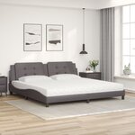 vidaXL Lit avec matelas Zadar gris 200x200 cm similicuir