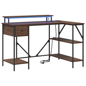 vidaXL Bureau Chêne brun 120 x 79 x 86 5 cm Bois d'ingénierie
