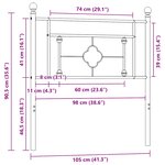 vidaXL Tête de lit de remplacement métal blanc 100 cm