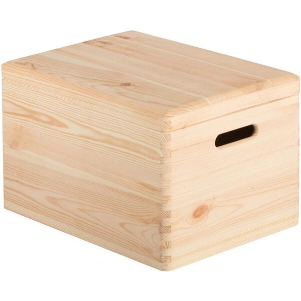 Boîte de rangement en pin massif avec couvercle taille 4
