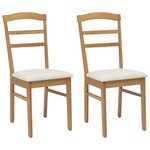 vidaXL Chaise de salle à manger 2 Pièces Naturel et clair