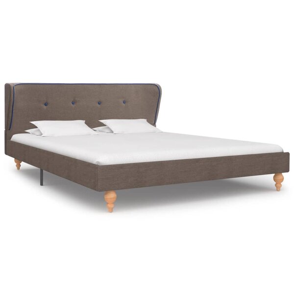 vidaXL Cadre de lit sans matelas taupe tissu 135x190 cm