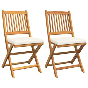 vidaXL Chaise pliante avec coussin 2 Pièces Blanc 49 x 57.5 x 92cm