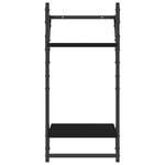 vidaXL Ensemble d'étagères murales barres 4 Pièces noir bois d'ingénierie