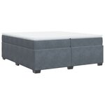 vidaXL Sommier à lattes de lit et matelas Gris foncé 200x200cm Velours
