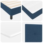 vidaXL Literie Box Spring avec Matelas & LED Bleue 100x200 cm Tissu