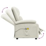 vidaXL Fauteuil électrique de massage Crème Velours
