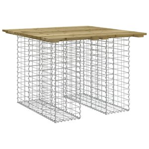 vidaXL Table de jardin Gabion Design 100x102x72 cm Bois de pin imprégné