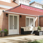 vidaXL Auvent Rouge et Blanc 500 x 300 x 165 cm Polyester et métal