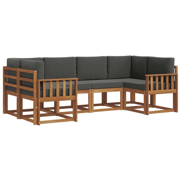 vidaXL Ensemble de canapés d'extérieur 6 pc Naturel et Anthracite