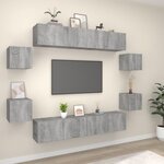 vidaXL Ensemble de meubles TV 8 Pièces Sonoma gris Bois d'ingénierie