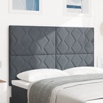 vidaXL Tête de lit en velours gris foncé avec design de blocs en diamant - 160 cm