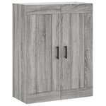vidaXL Buffet haut Sonoma gris 69 5x34x180 cm Bois d'ingénierie