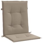 vidaXL Coussins de chaise de jardin à dossier bas lot de 2 taupe